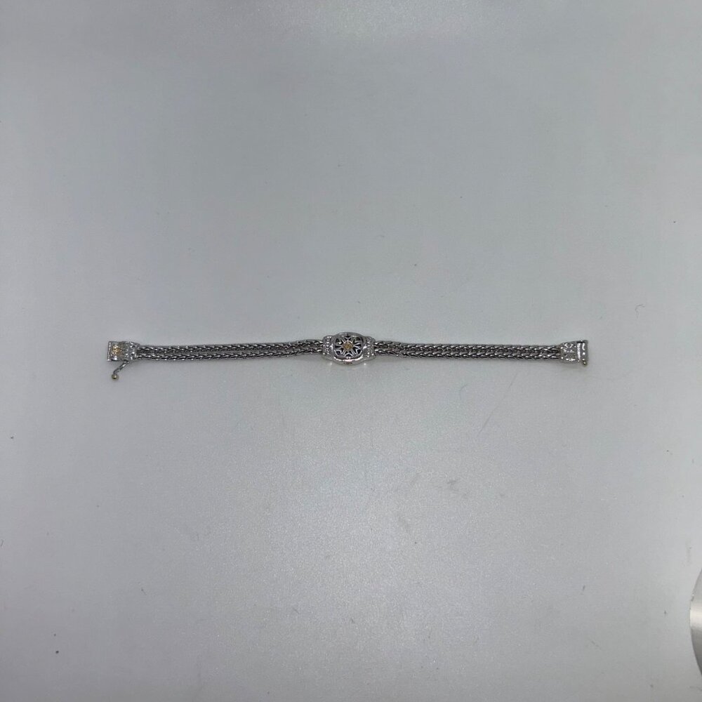 John Medeiros 2-Strand Bracelet Rhodium-Plated Bracelet Champagne Crystal - Picture 15 of 15